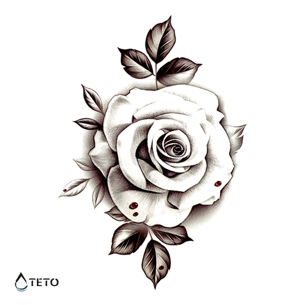 Rose mit Blut - TETO Temporäre Tattoos