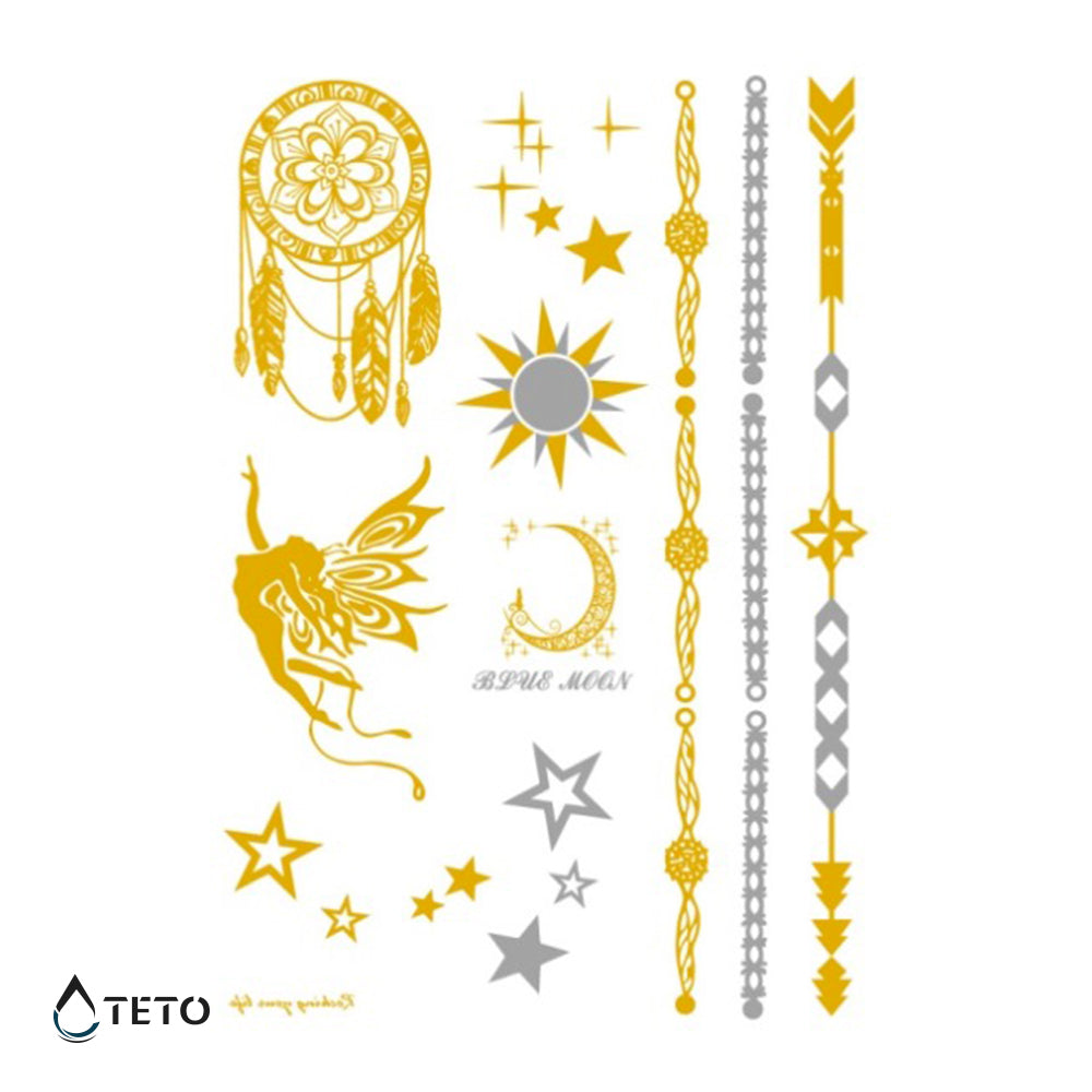 Armbänder, Sterne und Traumfänger - Set - TETO Temporäre Tattoos