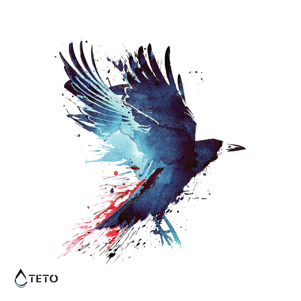 Vogel in Aquarell - TETO Temporäre Tattoos