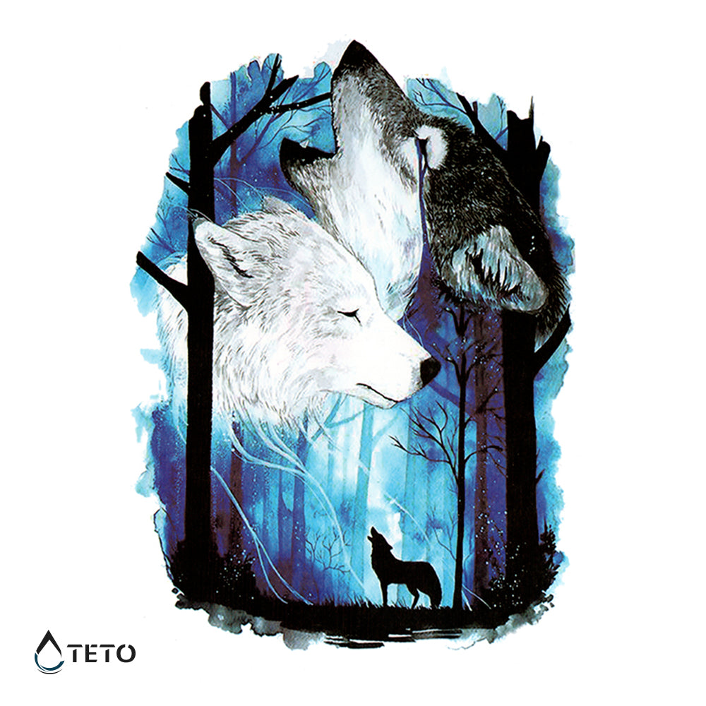 Wölfe - TETO Temporäre Tattoos