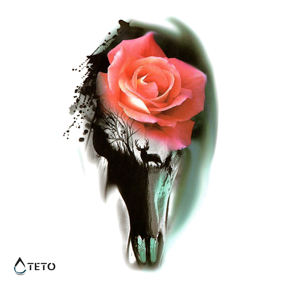 Geheimnisvolle Rose - TETO Temporäre Tattoos