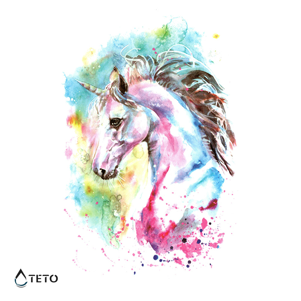 Romantisches Einhorn - TETO Temporäre Tattoos