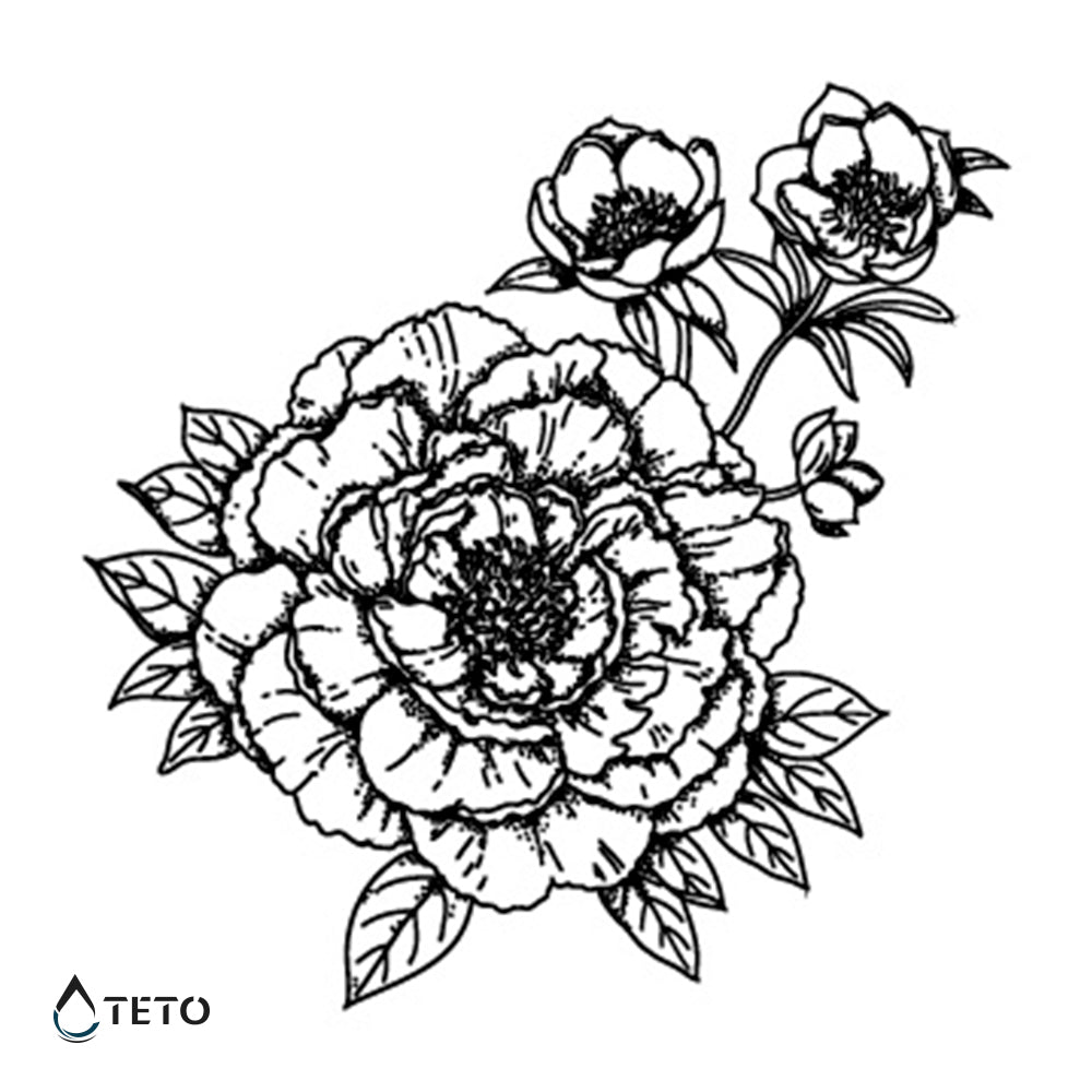 Minimalistische Blume - TETO Temporäre Tattoos