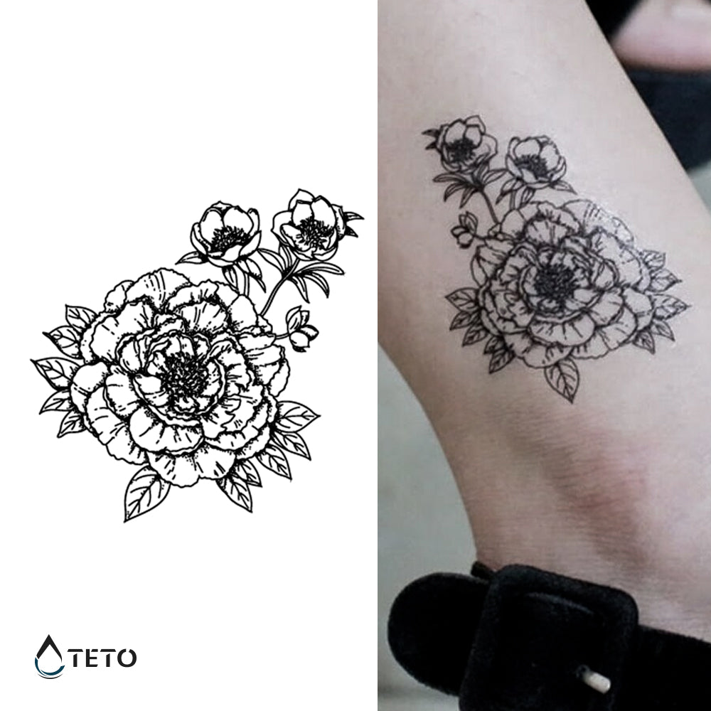 Minimalistische Blume - TETO Temporäre Tattoos