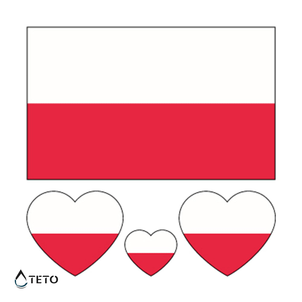 Polnische Flagge - Set - TETO Temporäre Tattoos