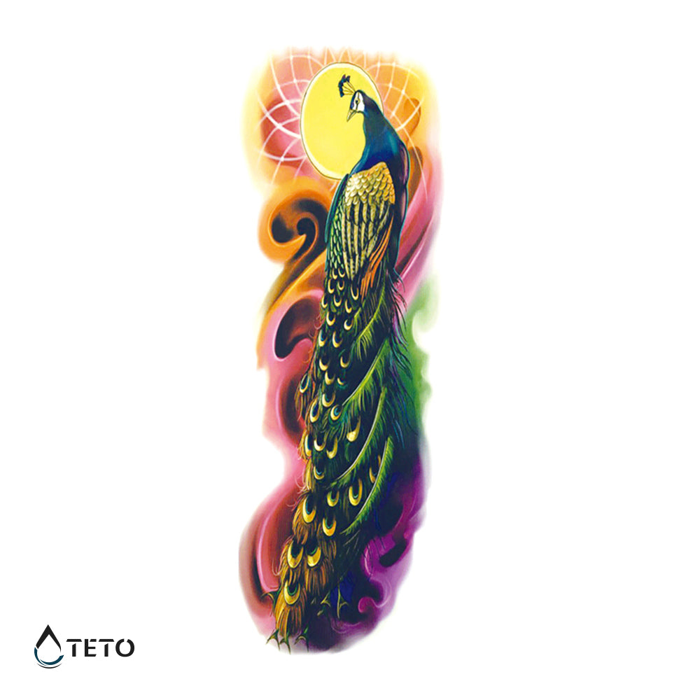 Pfau - TETO Temporäre Tattoos