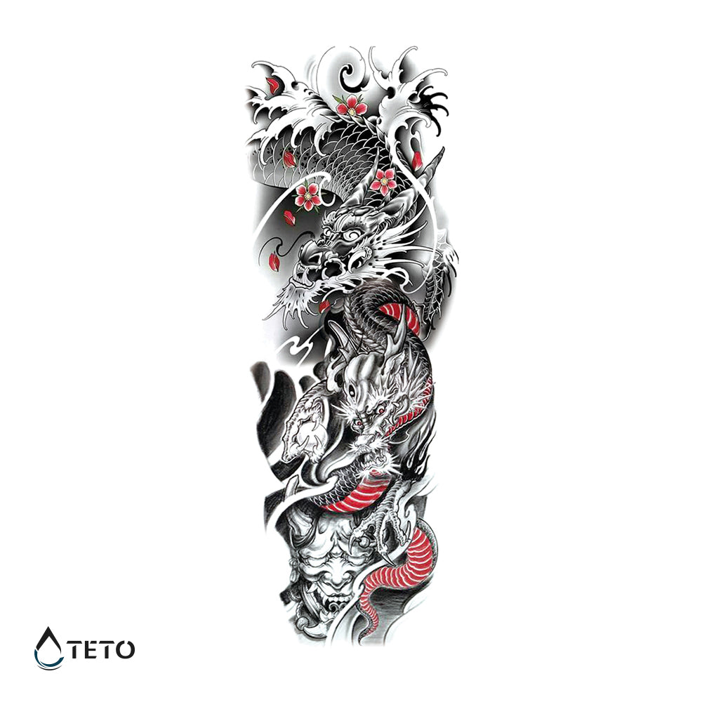 Drachen-Schlange - TETO Temporäre Tattoos