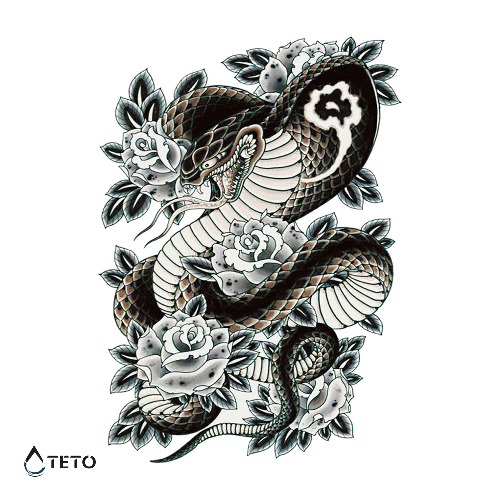 Giftige Kobra - TETO Temporäre Tattoos