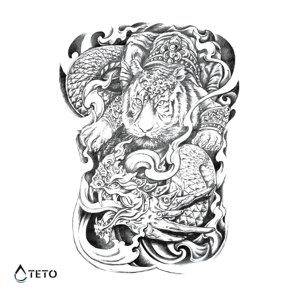 Echter Tiger - TETO Temporäre Tattoos