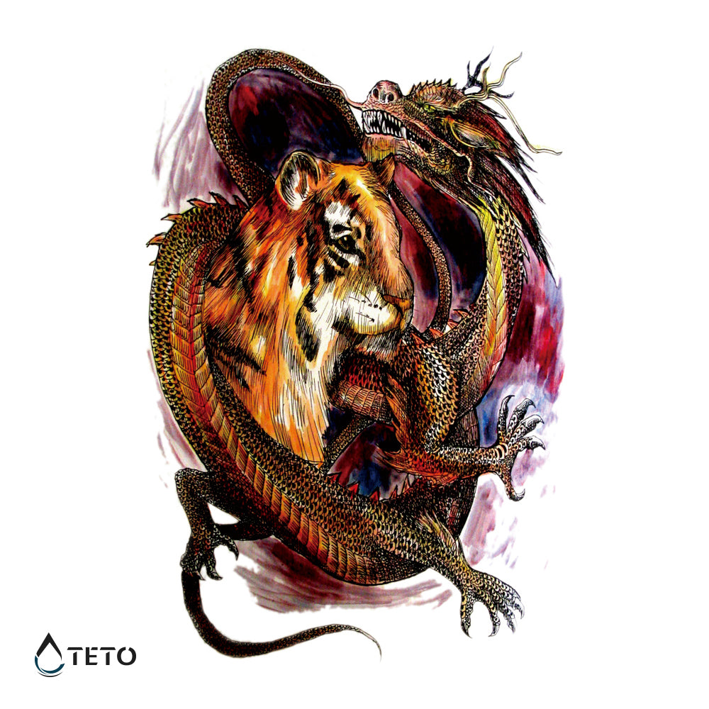 Der Tiger und der Drache - TETO Temporäre Tattoos