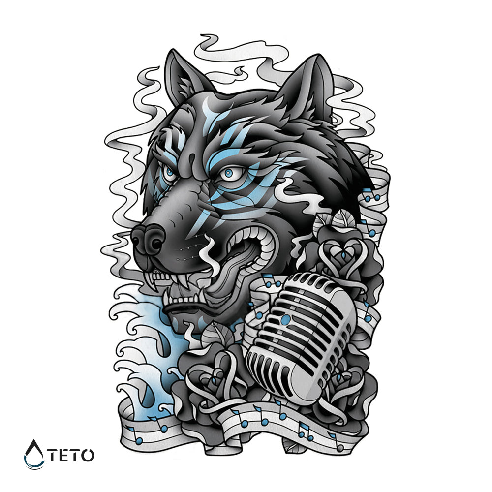 Hund und Noten - TETO Temporäre Tattoos