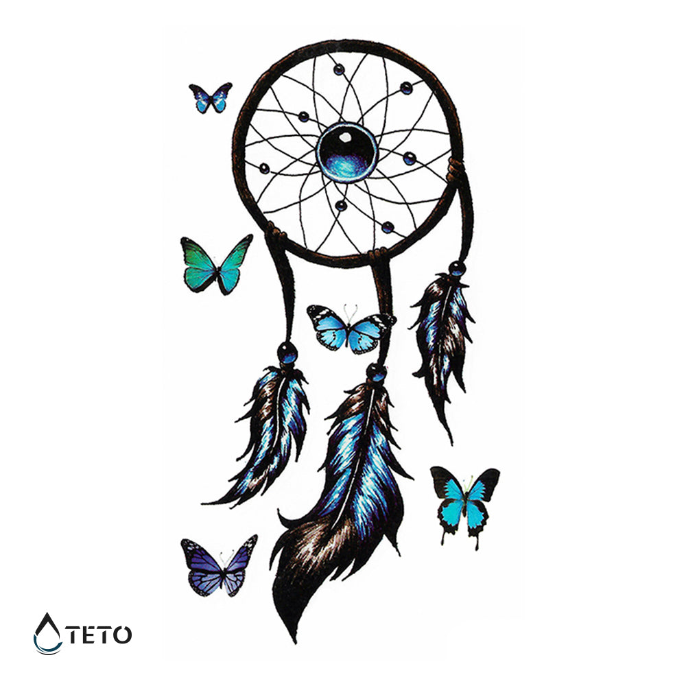 Traumfänger mit Schmetterlingen - TETO Temporäre Tattoos