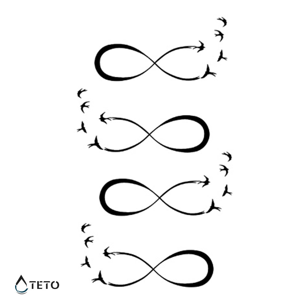 Unendlich mit Vögeln - Set - TETO Temporäre Tattoos