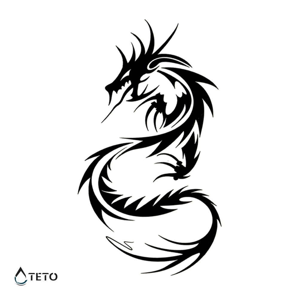 Minimalistischer Drache - TETO Temporäre Tattoos