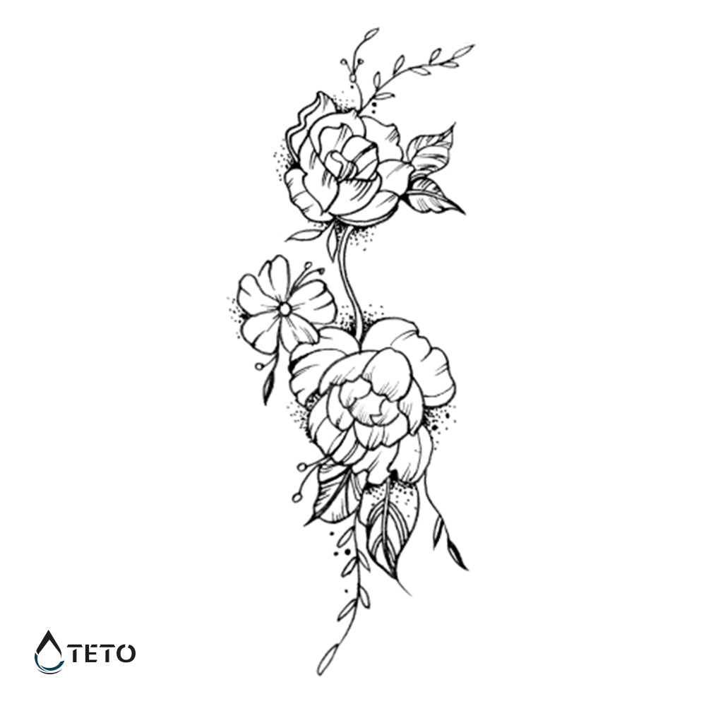 Pfingstrosen - TETO Temporäre Tattoos