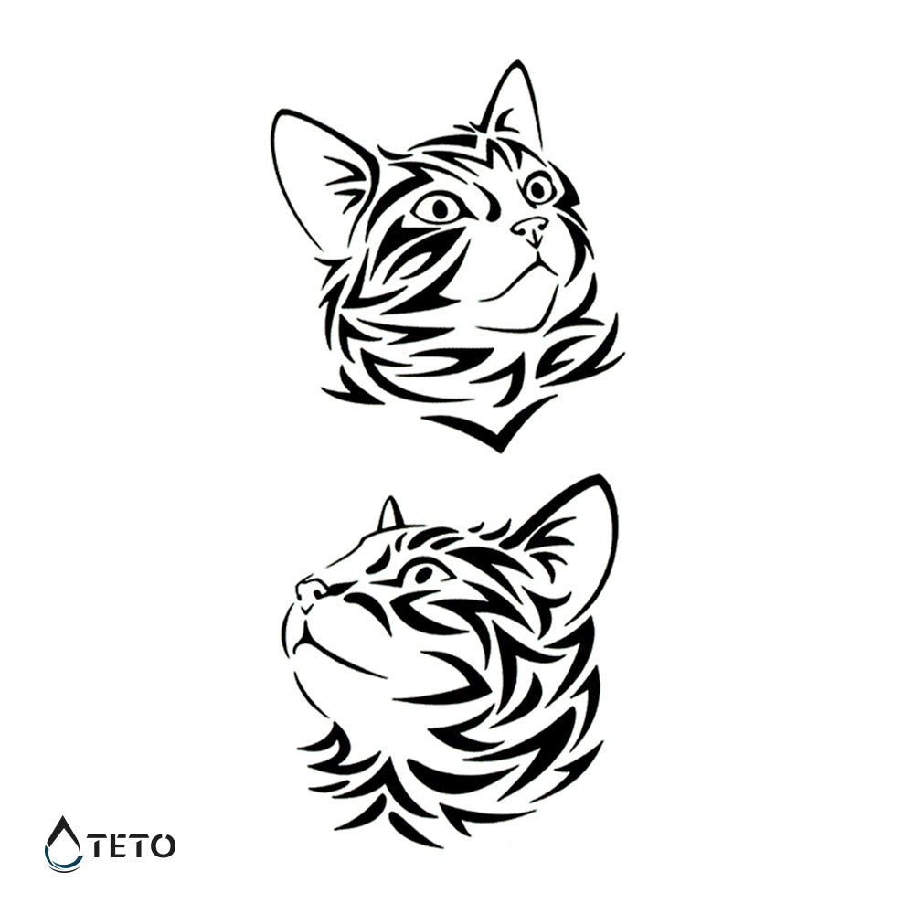 Gestreifte Katze - Set - TETO Temporäre Tattoos