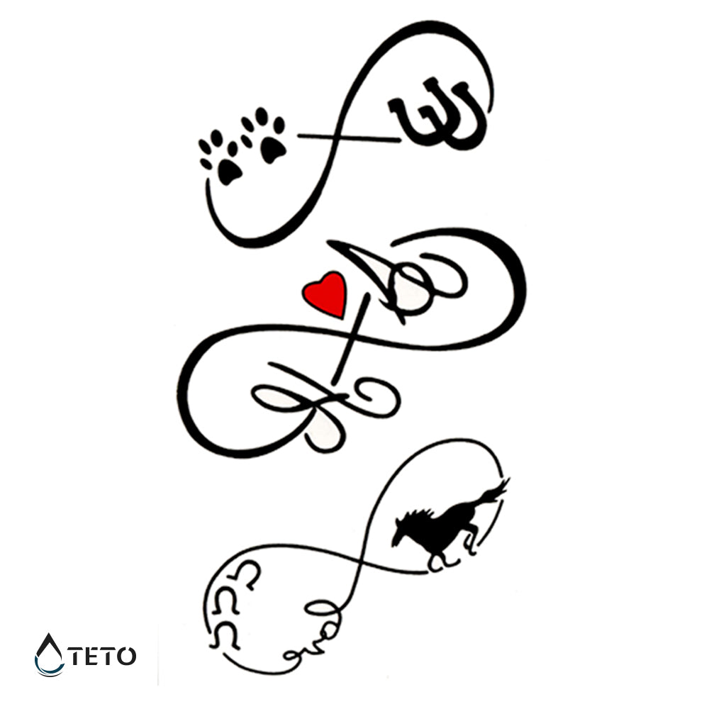 Unendlich - Set – Typ A - TETO Temporäre Tattoos
