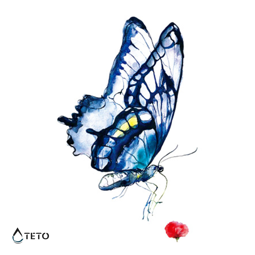 Blauer Schmetterling - TETO Temporäre Tattoos