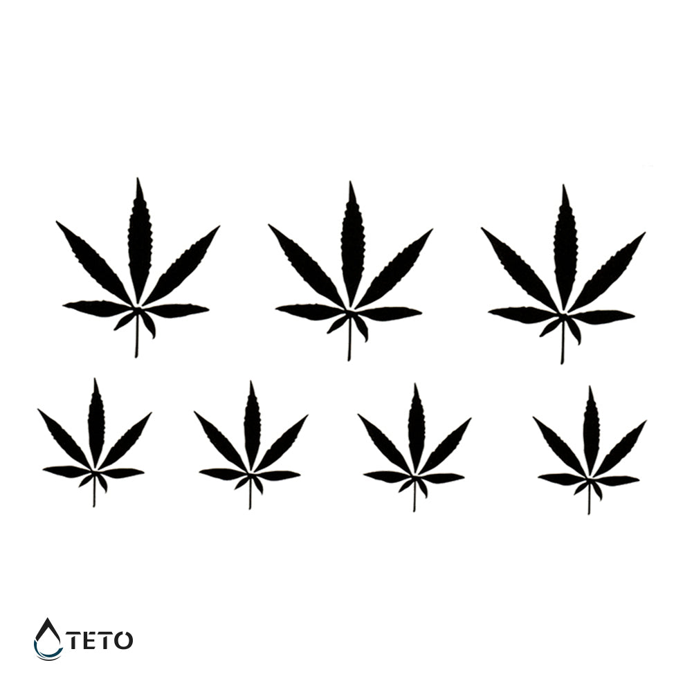 Cannabisblatt - Set - TETO Temporäre Tattoos