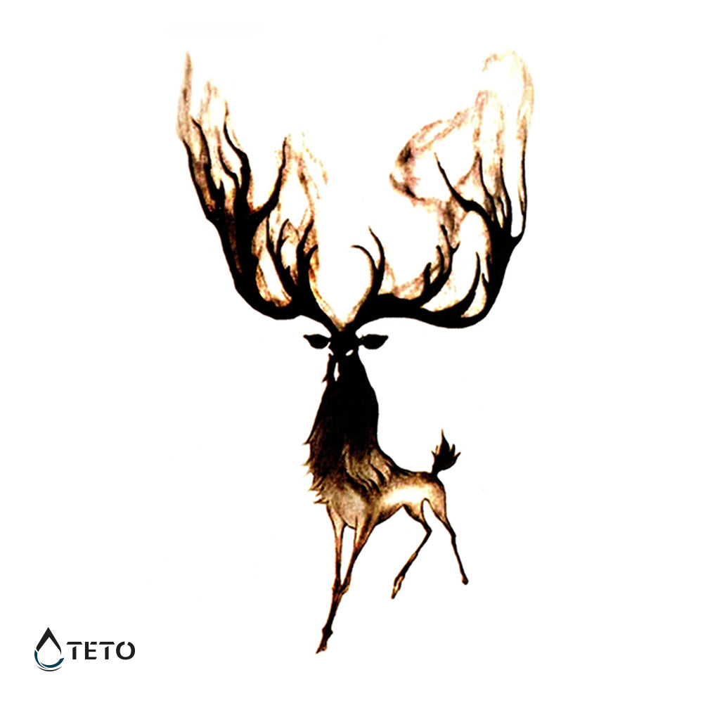 Geheimnisvoller Hirsch - TETO Temporäre Tattoos