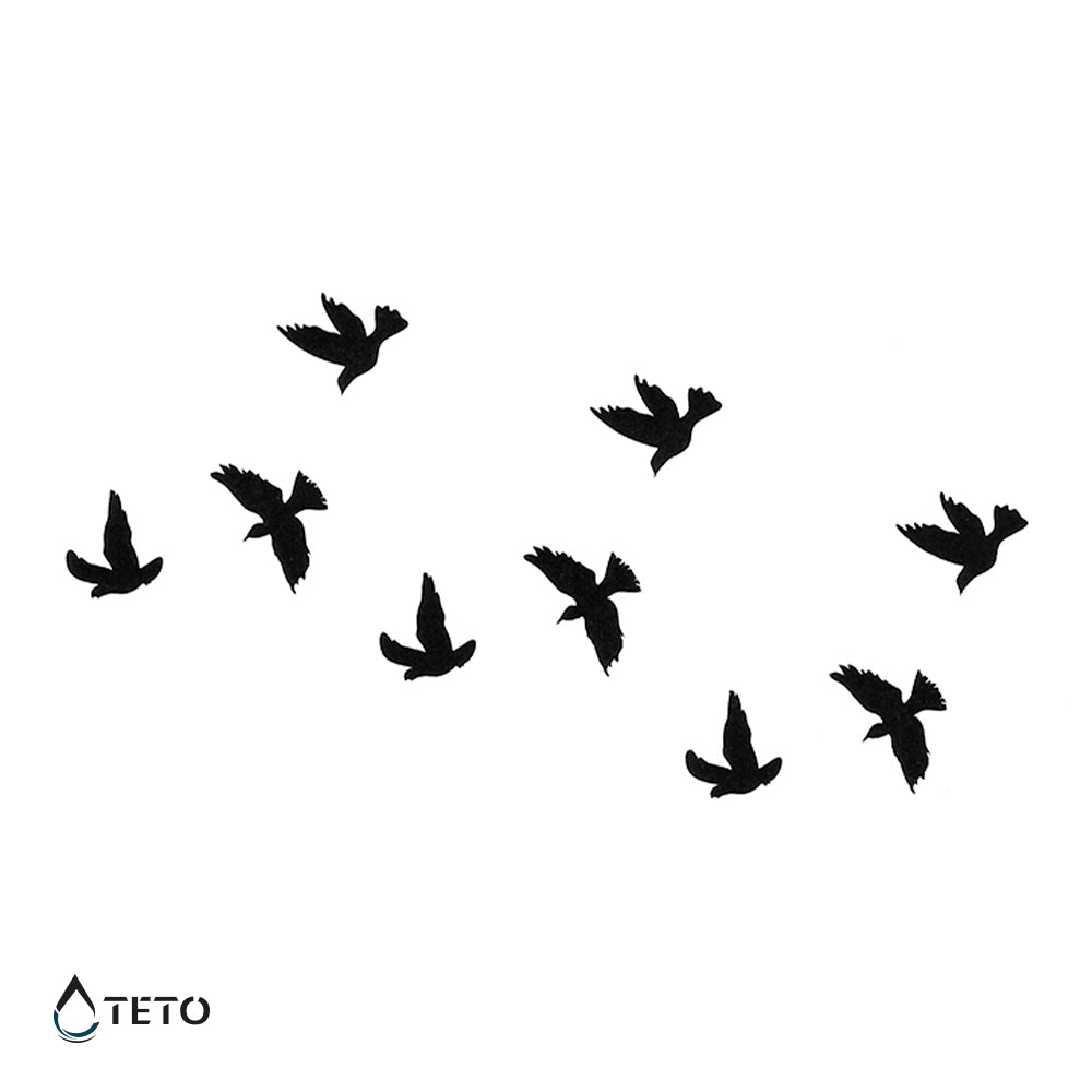Vögel im Flug - Set - TETO Temporäre Tattoos