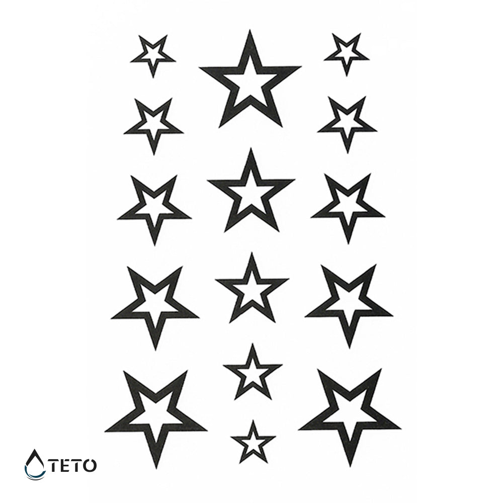 Traditionelle Sterne - Set - TETO Temporäre Tattoos
