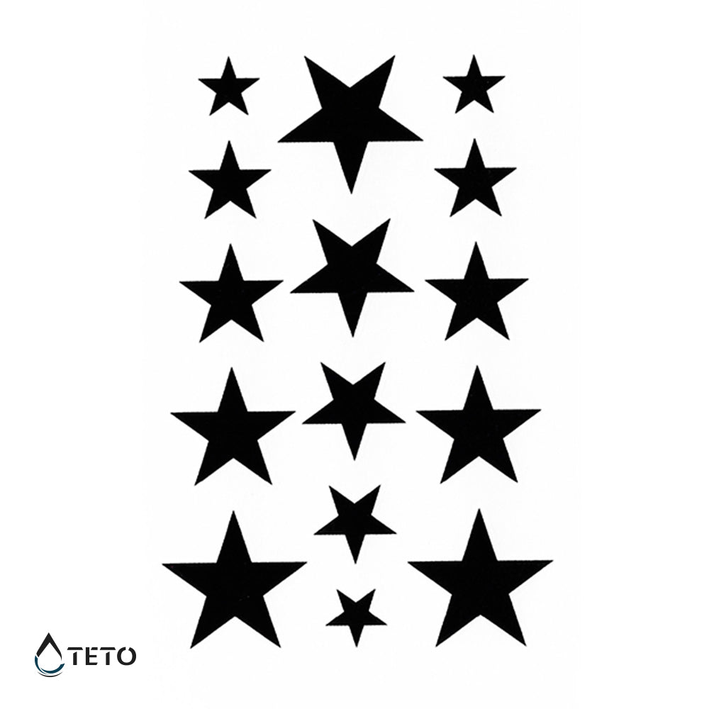 Schwarze Sterne - Set - TETO Temporäre Tattoos