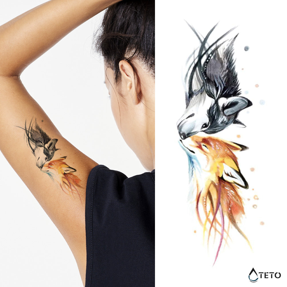 Der Wolf und der Fuchs - TETO Temporäre Tattoos