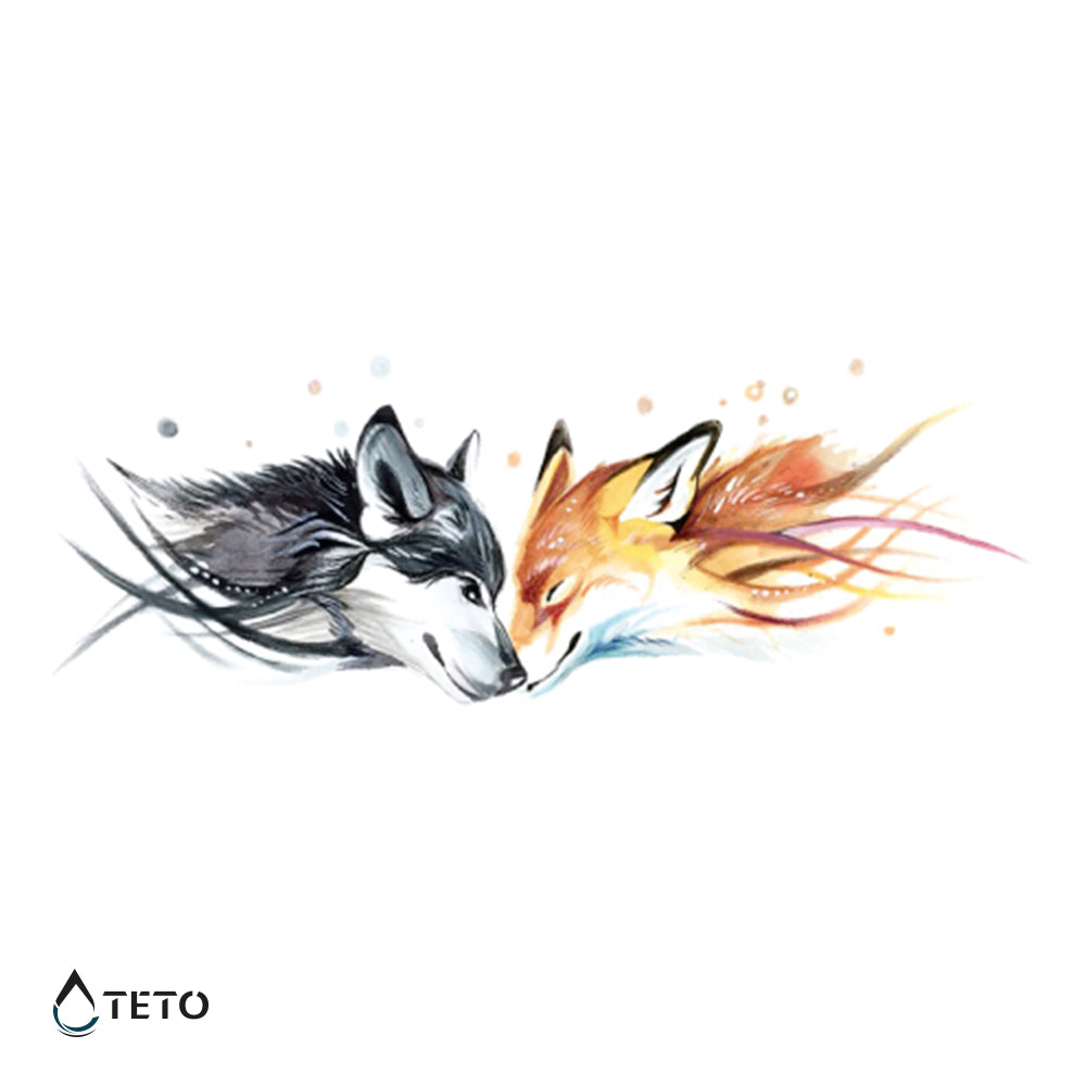 Der Wolf und der Fuchs - TETO Temporäre Tattoos