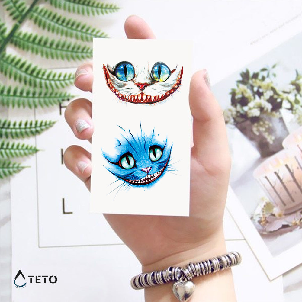 Der Cheshire-Kater - Set - TETO Temporäre Tattoos