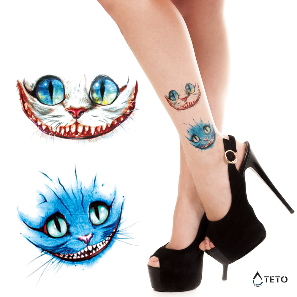Der Cheshire-Kater - Set - TETO Temporäre Tattoos
