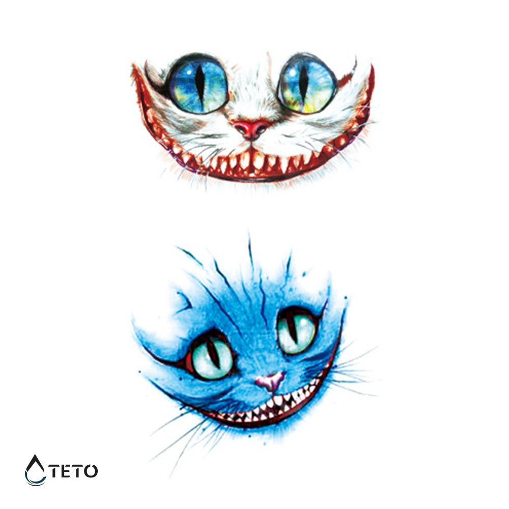 Der Cheshire-Kater - Set - TETO Temporäre Tattoos