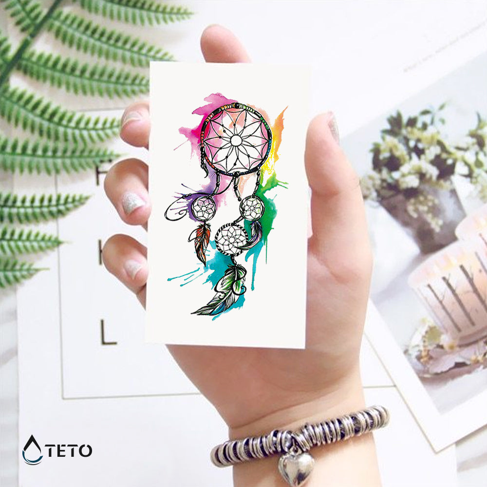 Traumfänger mit Aquarellen - TETO Temporäre Tattoos