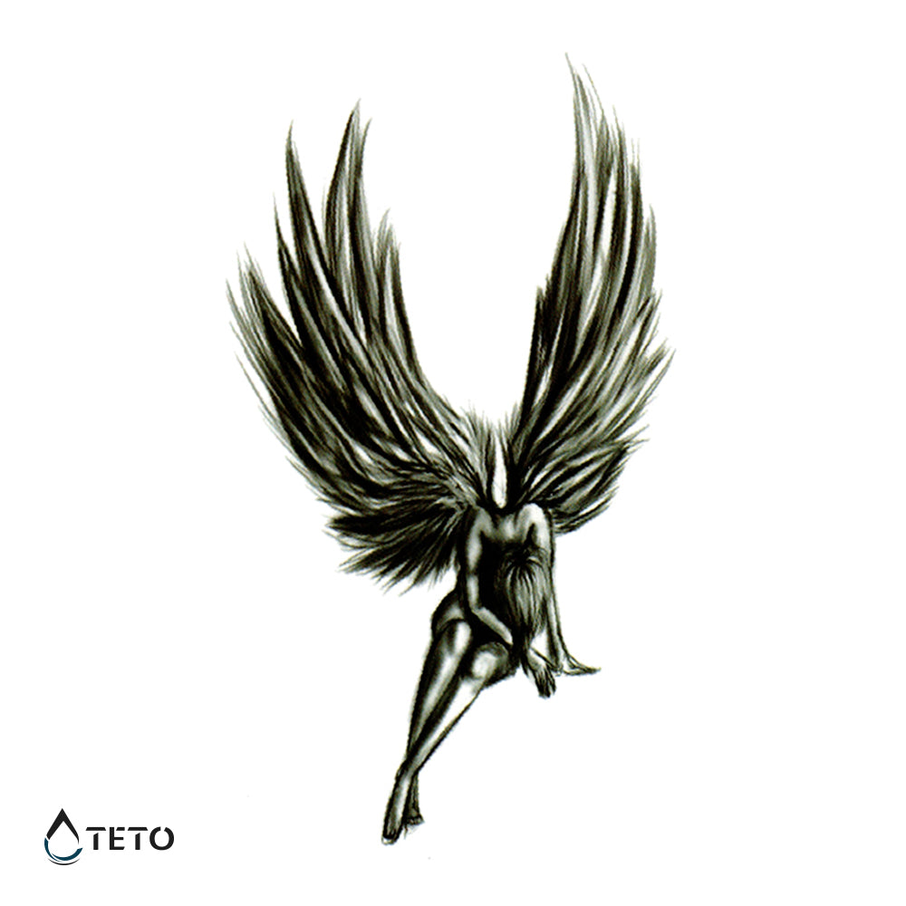 Trauriger gefallener Engel - TETO Temporäre Tattoos