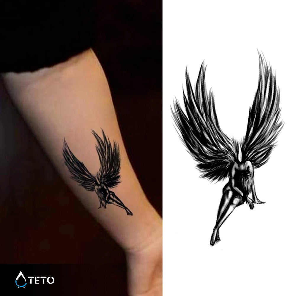 Trauriger gefallener Engel - TETO Temporäre Tattoos