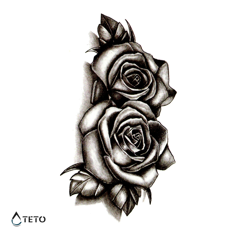 Traditionelle Rosen - TETO Temporäre Tattoos