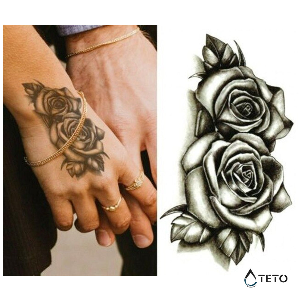 Traditionelle Rosen - TETO Temporäre Tattoos
