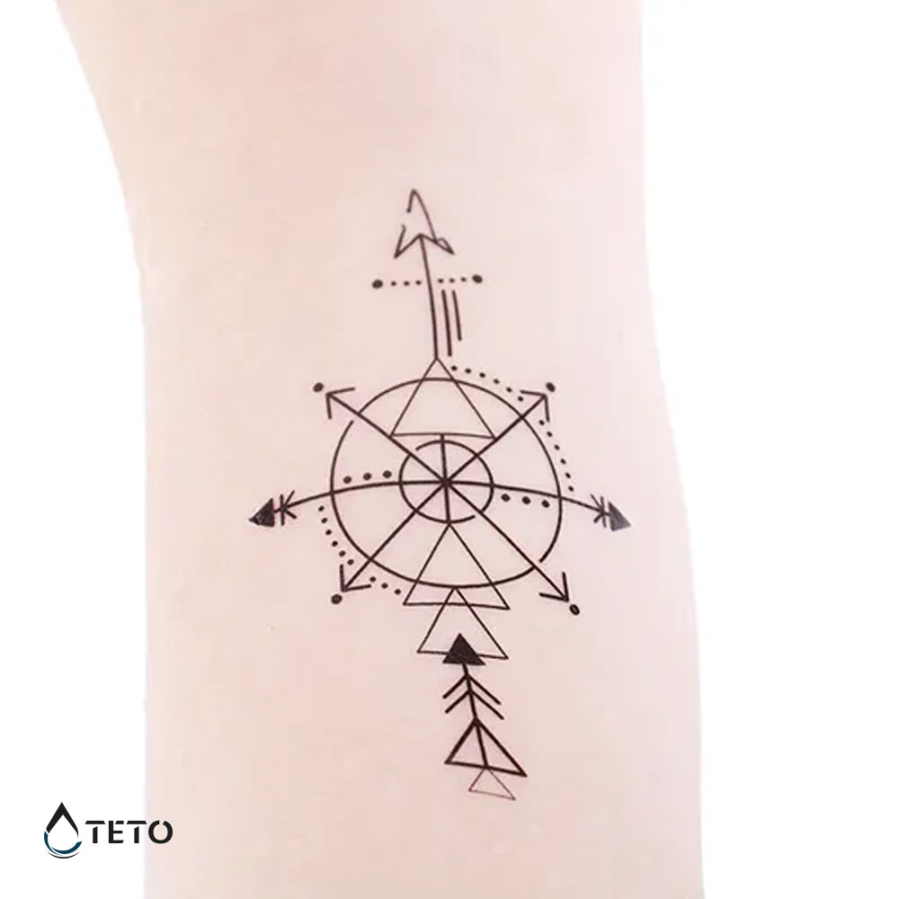 Pfeile in Kompass - TETO Temporäre Tattoos