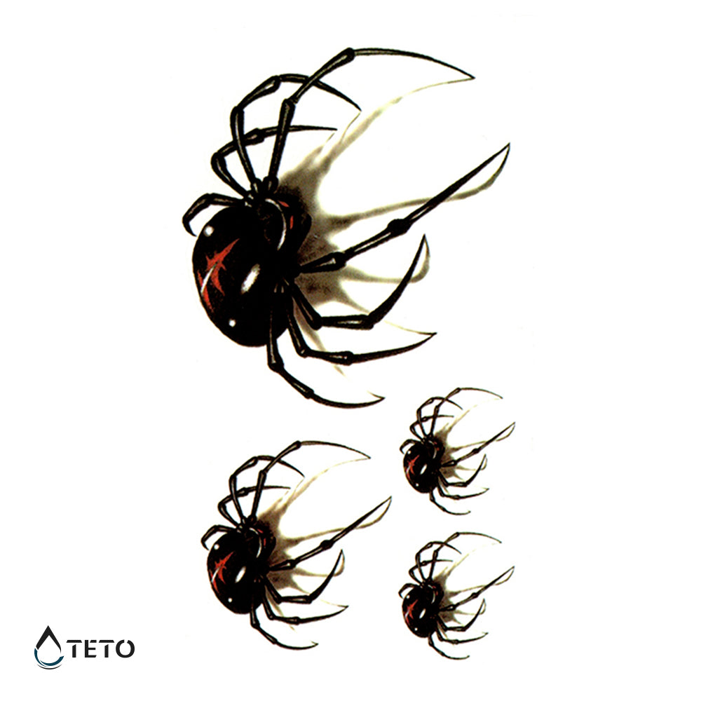 3D-Spinnen – Set – Typ B - TETO Temporäre Tattoos