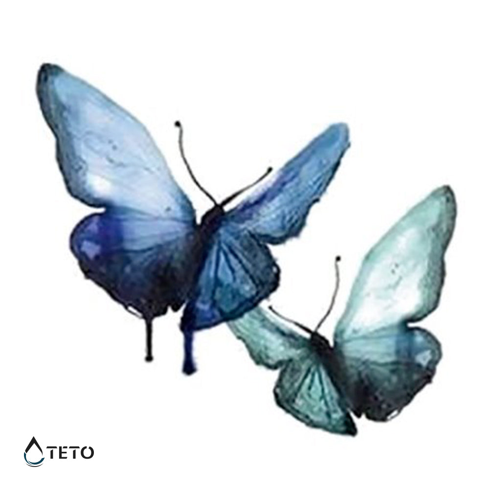 Blaue Schmetterlinge - TETO Temporäre Tattoos