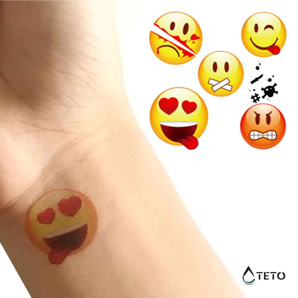Emoticons Typ A - Set - TETO Temporäre Tattoos