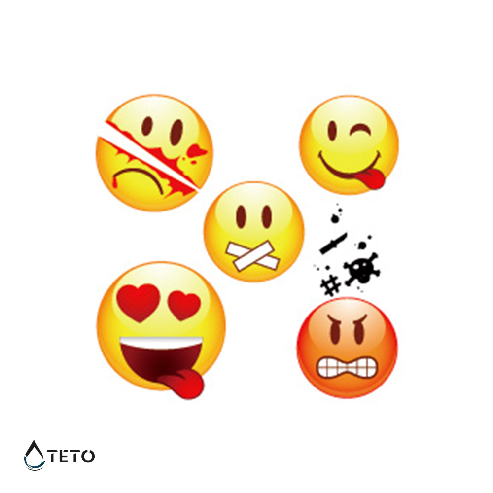 Emoticons Typ A - Set - TETO Temporäre Tattoos