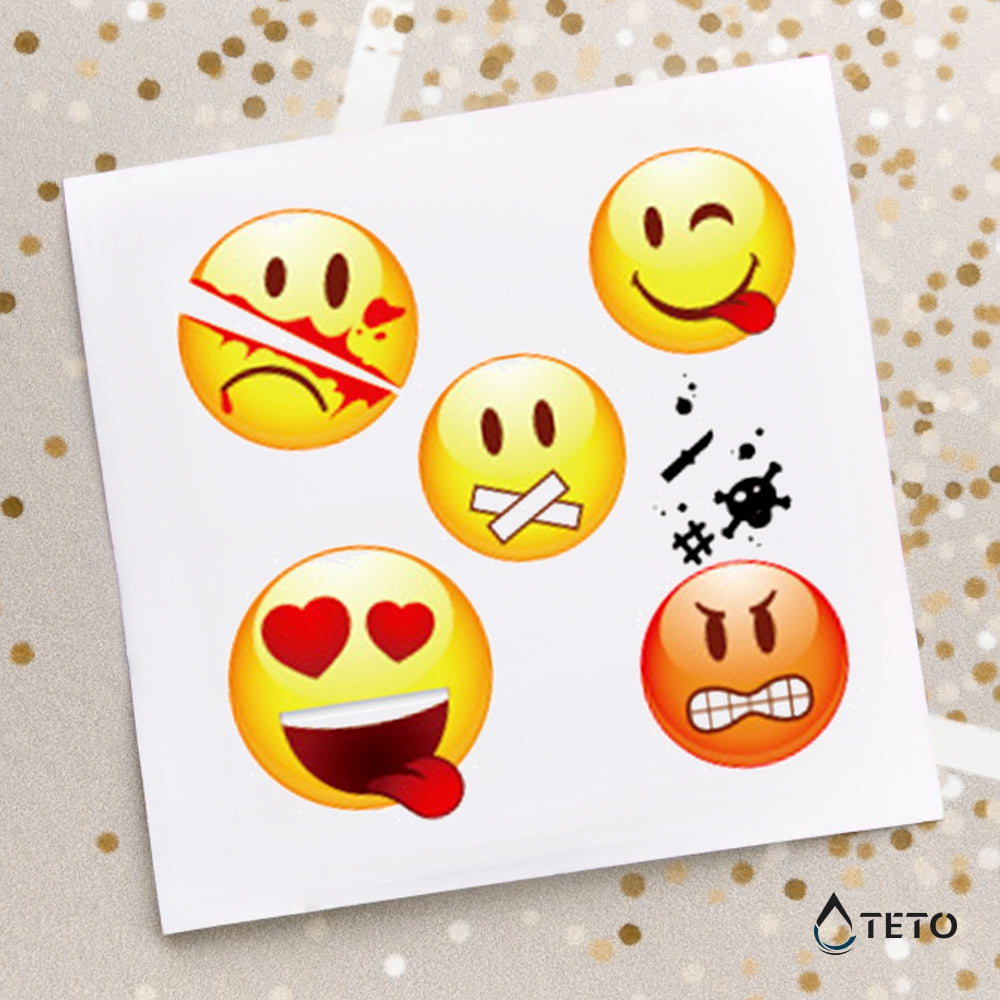 Emoticons Typ A - Set - TETO Temporäre Tattoos