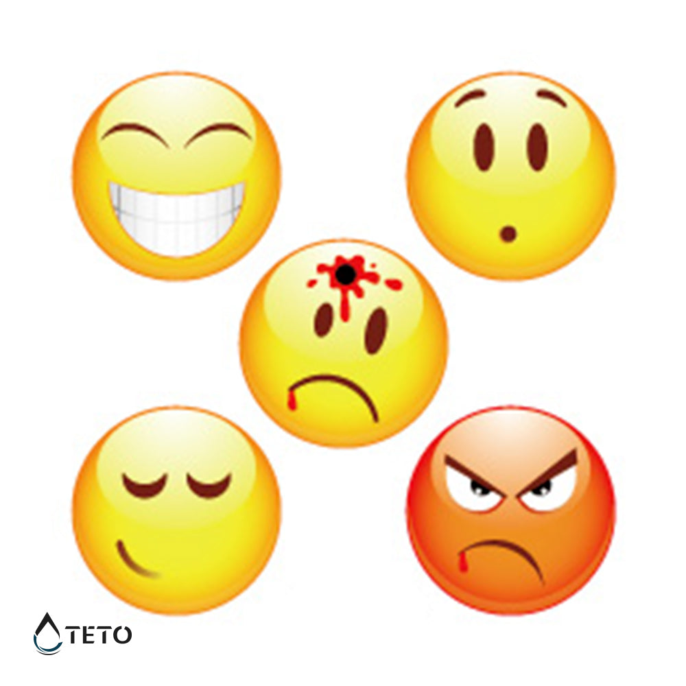 Emoticons Typ B - Set - TETO Temporäre Tattoos
