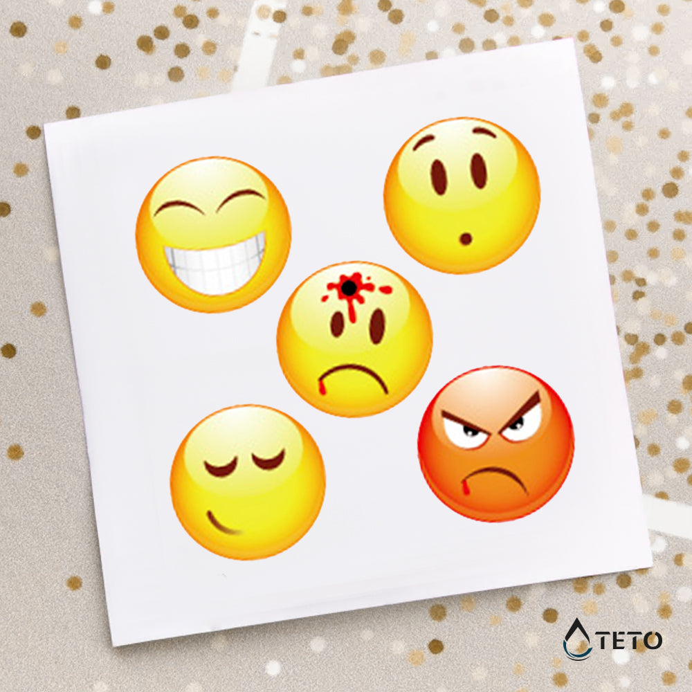 Emoticons Typ B - Set - TETO Temporäre Tattoos