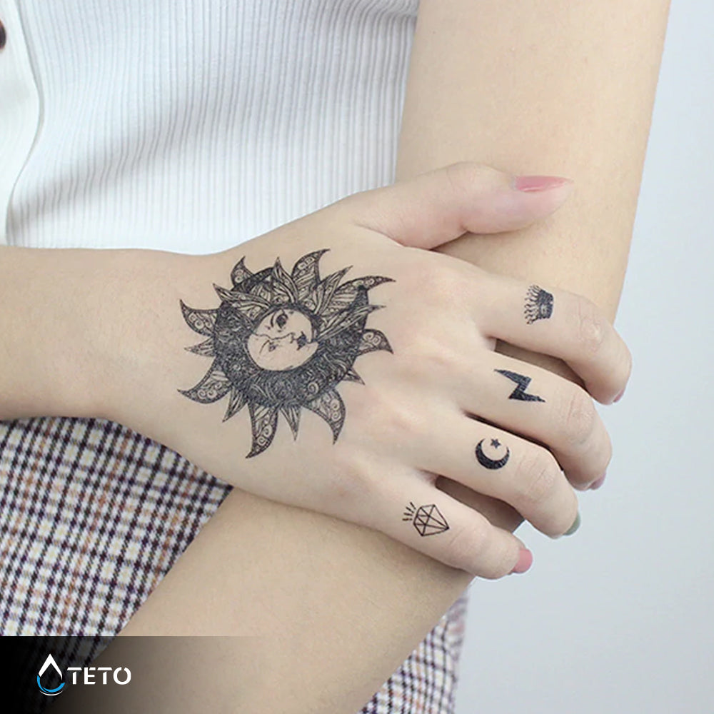 Sonne und Mond - TETO Temporäre Tattoos