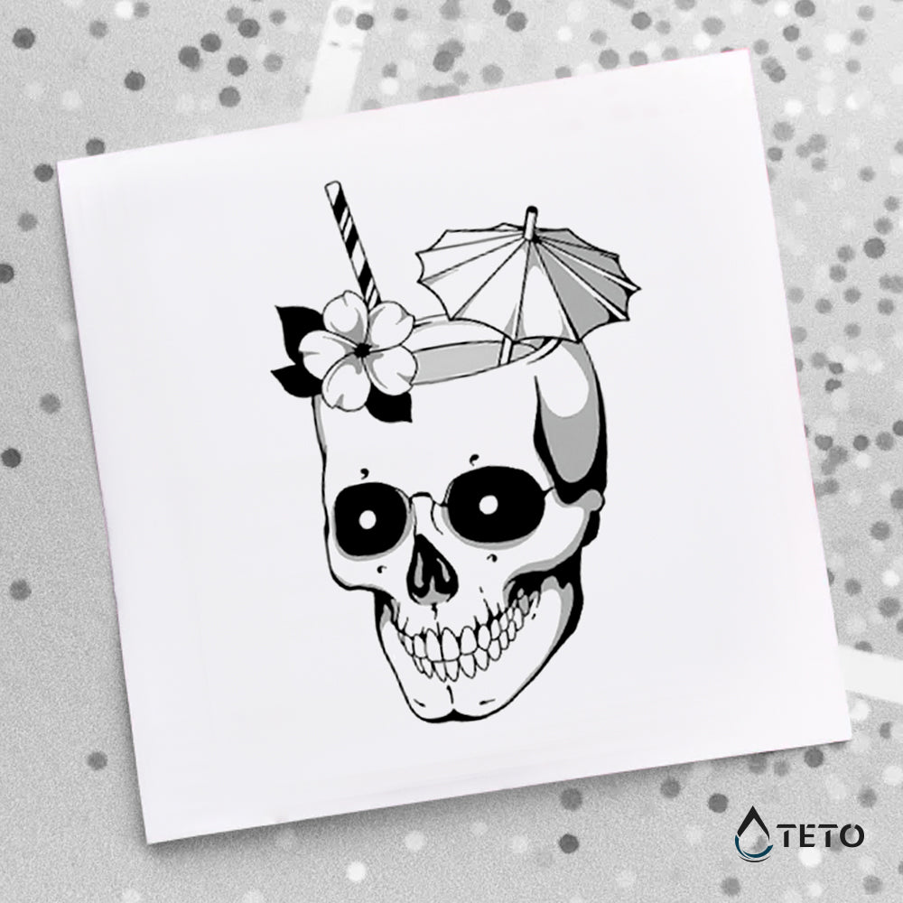 Strand-Schädel - TETO Temporäre Tattoos