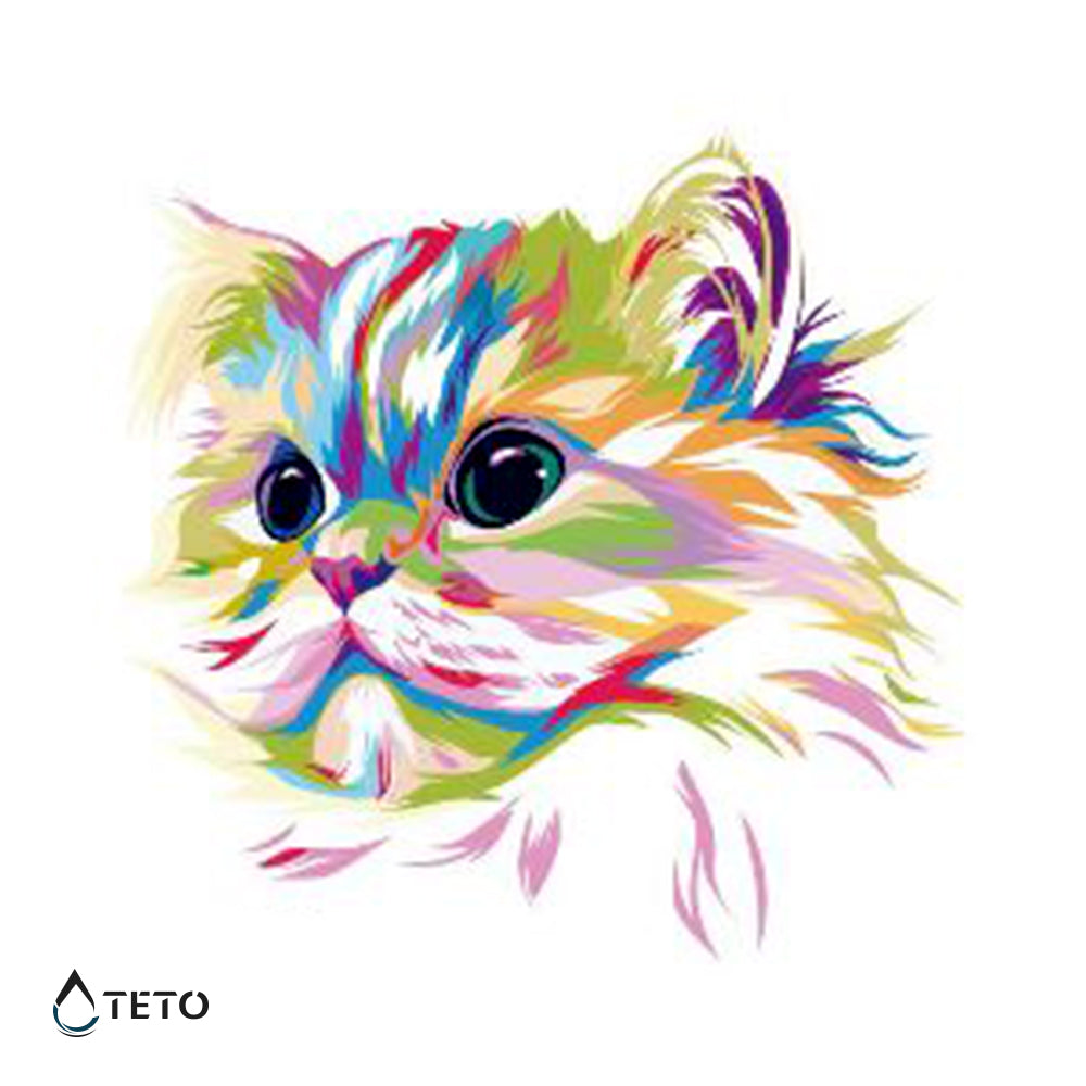 Multicolor Katze - TETO Temporäre Tattoos