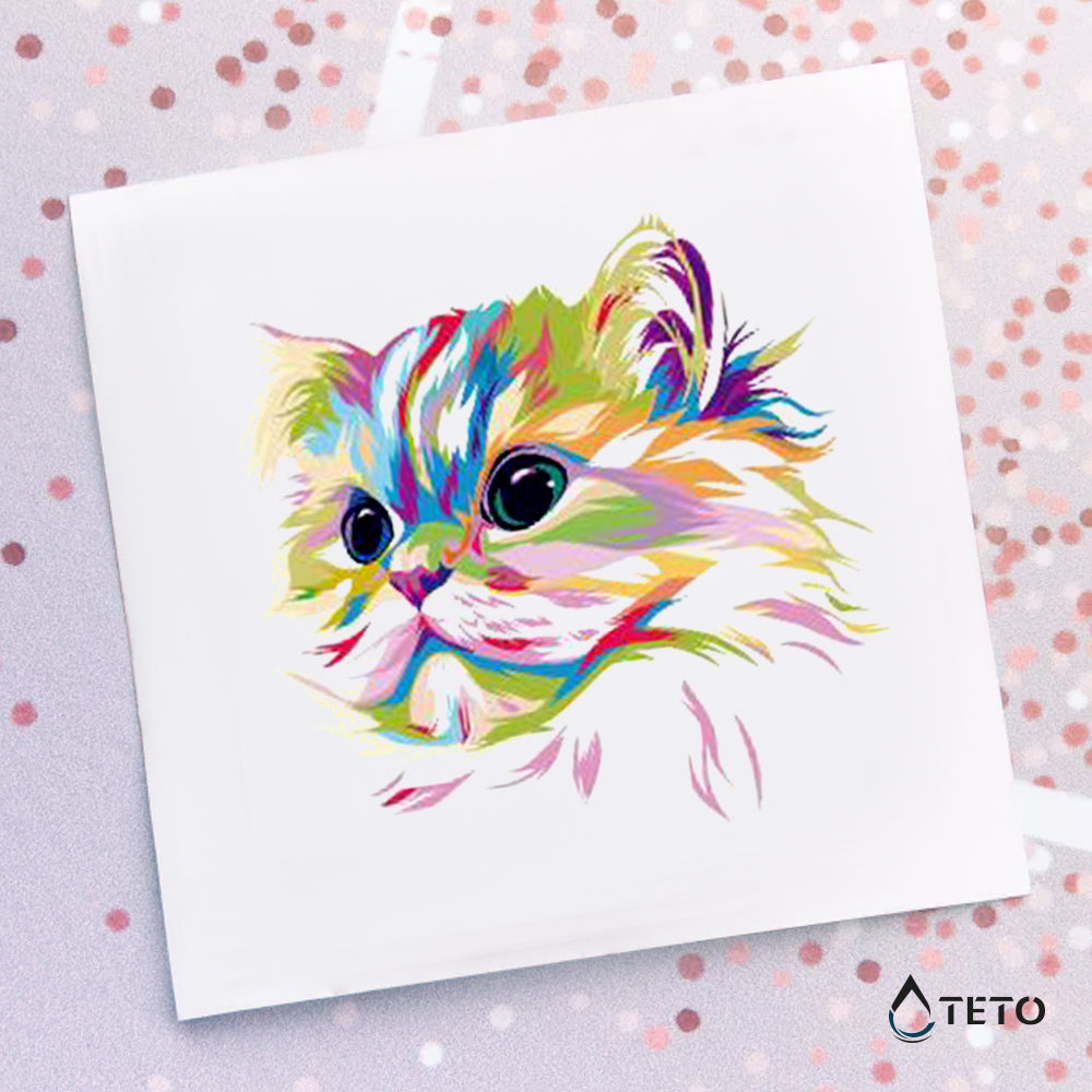 Multicolor Katze - TETO Temporäre Tattoos