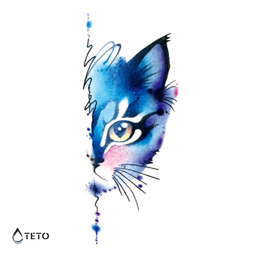 Katze Gesicht - TETO Temporäre Tattoos